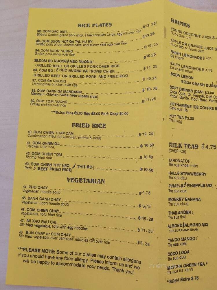 Noodle House - Fairfield, CA menu_pic