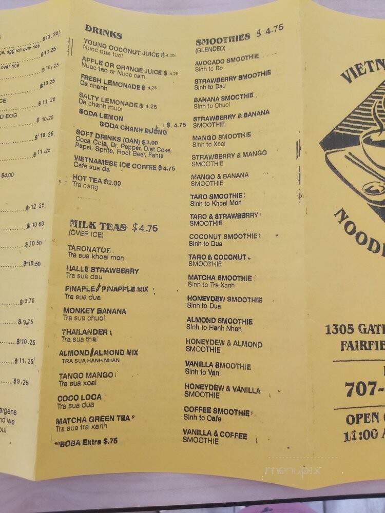 Noodle House - Fairfield, CA menu_pic