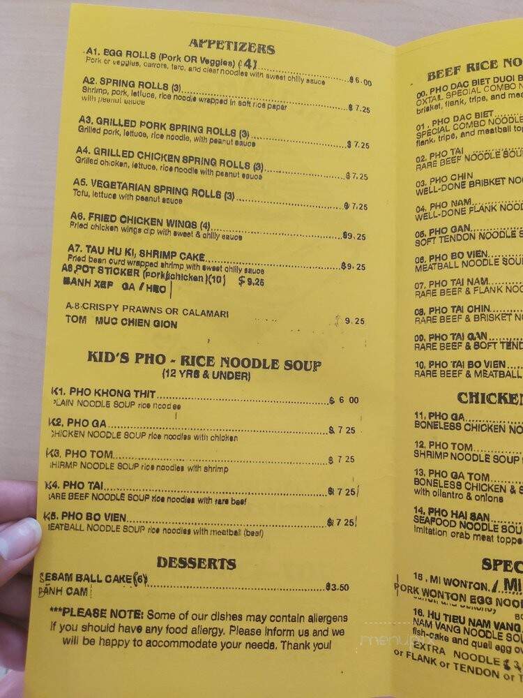 Noodle House - Fairfield, CA menu_pic