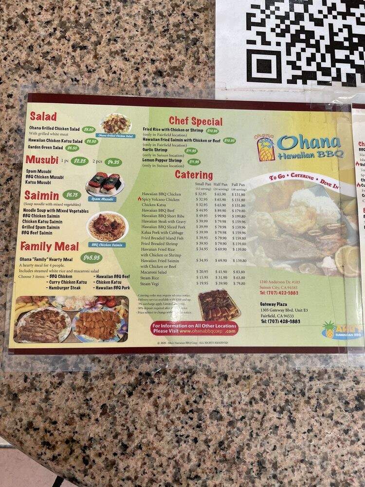 Ohana Hawaiian Barbecue Frfld - Fairfield, CA menu_pic
