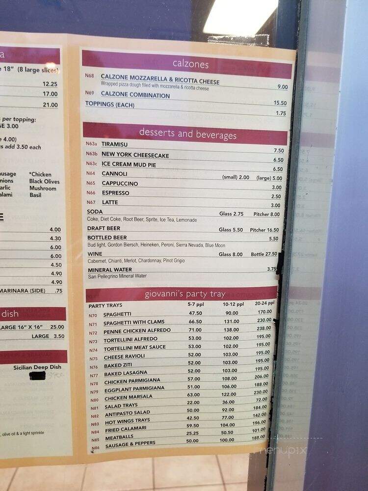 Giovanni's Pizza - Sunnyvale, CA menu_pic