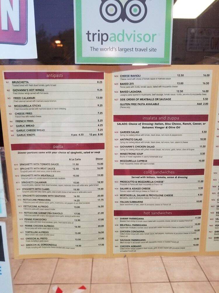 Giovanni's Pizza - Sunnyvale, CA menu_pic