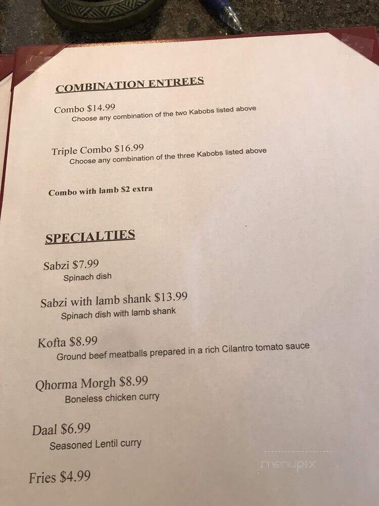 Maiwand Kabad House - Fremont, CA menu_pic