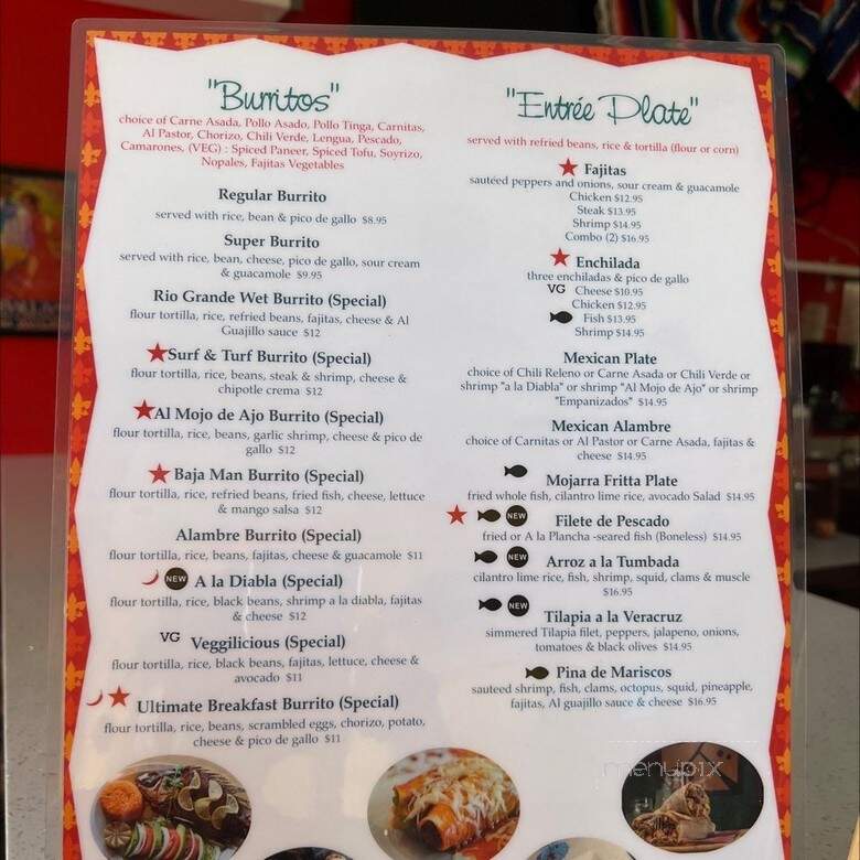 Salsa Picante - Fremont, CA menu_pic