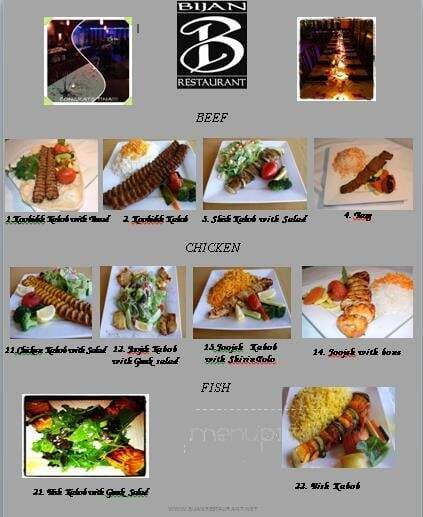 Bijan Restaurant - Fremont, CA menu_pic
