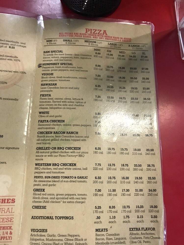 Pizza Factory - Rio Vista, CA menu_pic