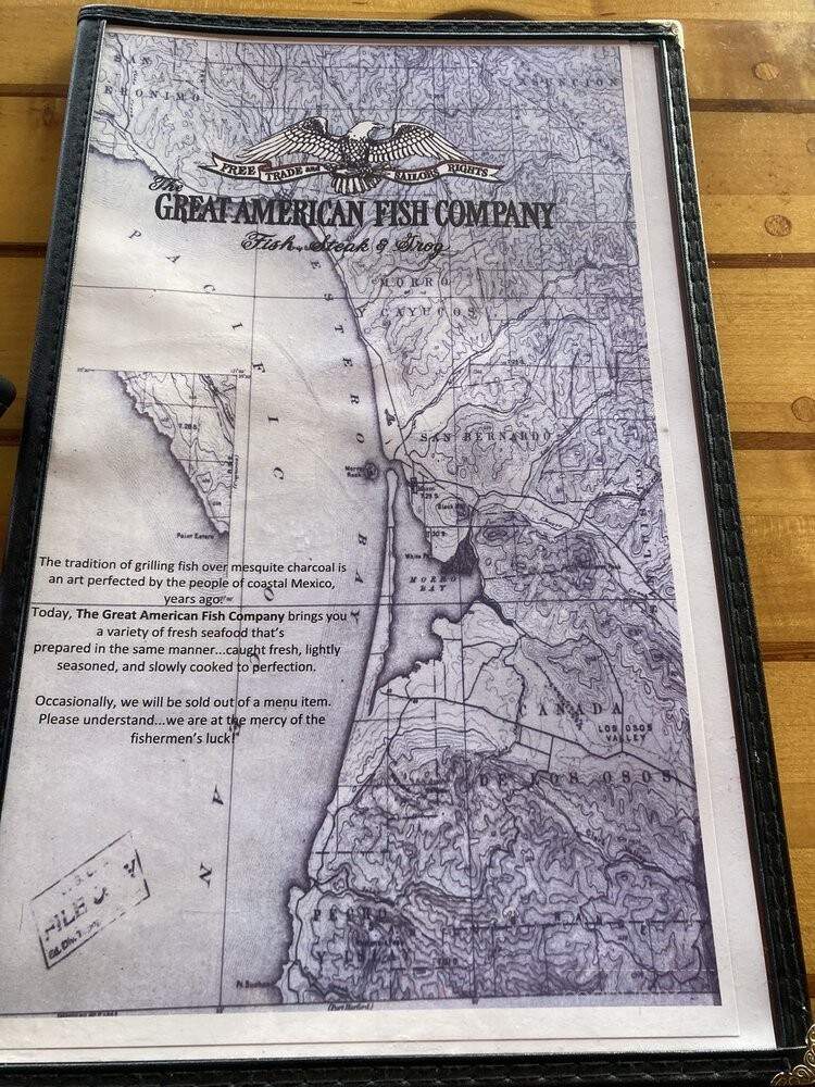 Great American Fish Co - Morro Bay, CA menu_pic