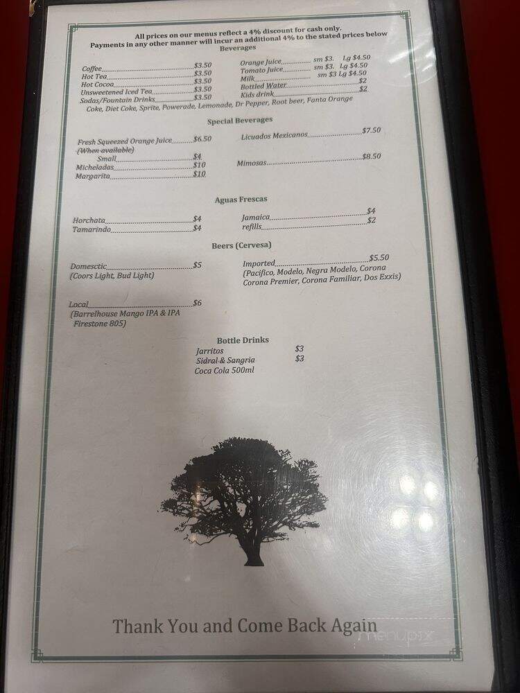 Los Robles Cafe - Paso Robles, CA menu_pic