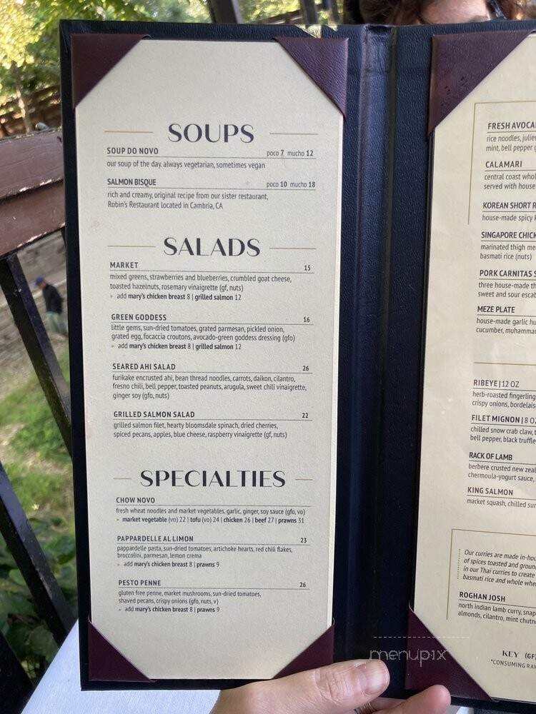 Novo - San Luis Obispo, CA menu_pic