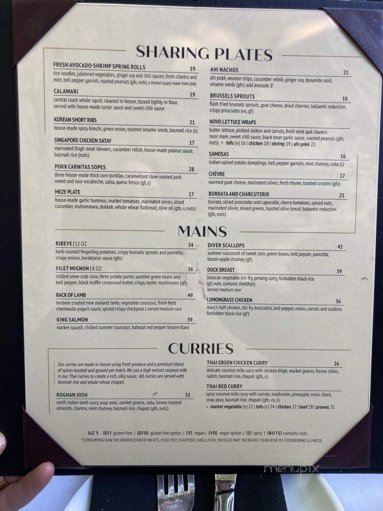 Novo - San Luis Obispo, CA menu_pic