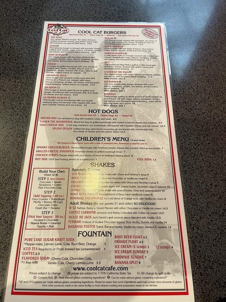 Cool Cat Cafe - San Luis Obispo, CA menu_pic