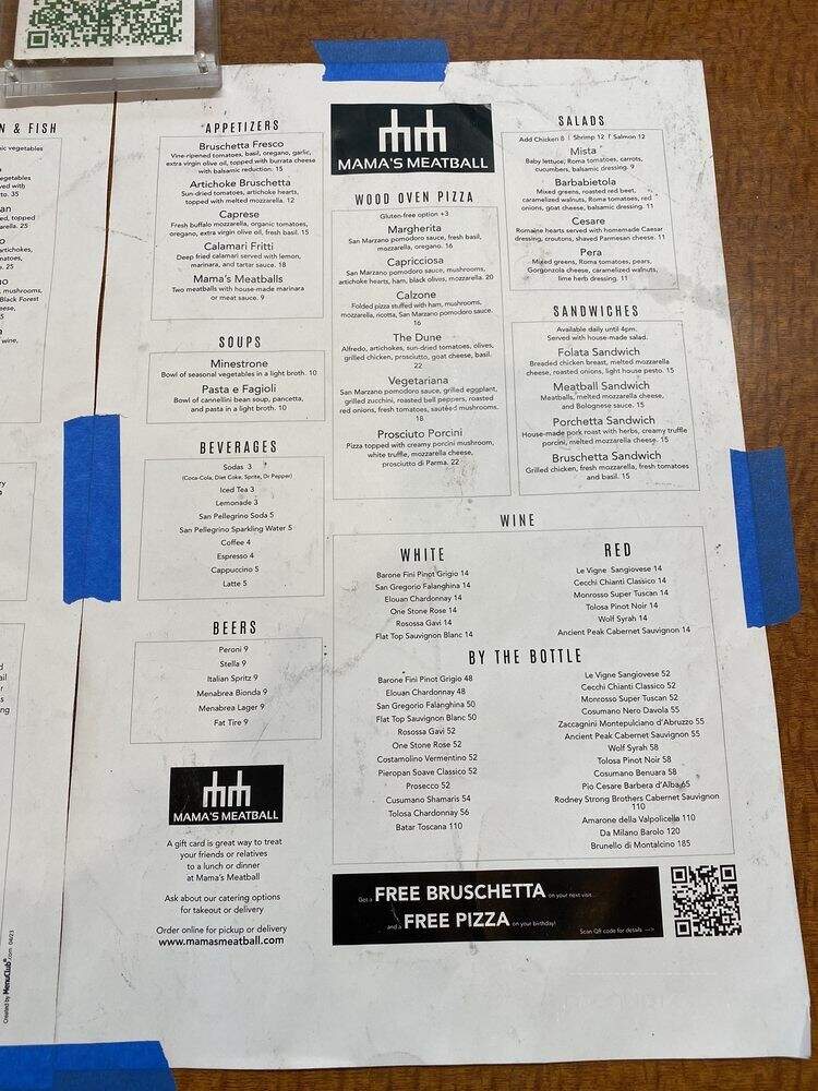 Mama's Meatball - San Luis Obispo, CA menu_pic