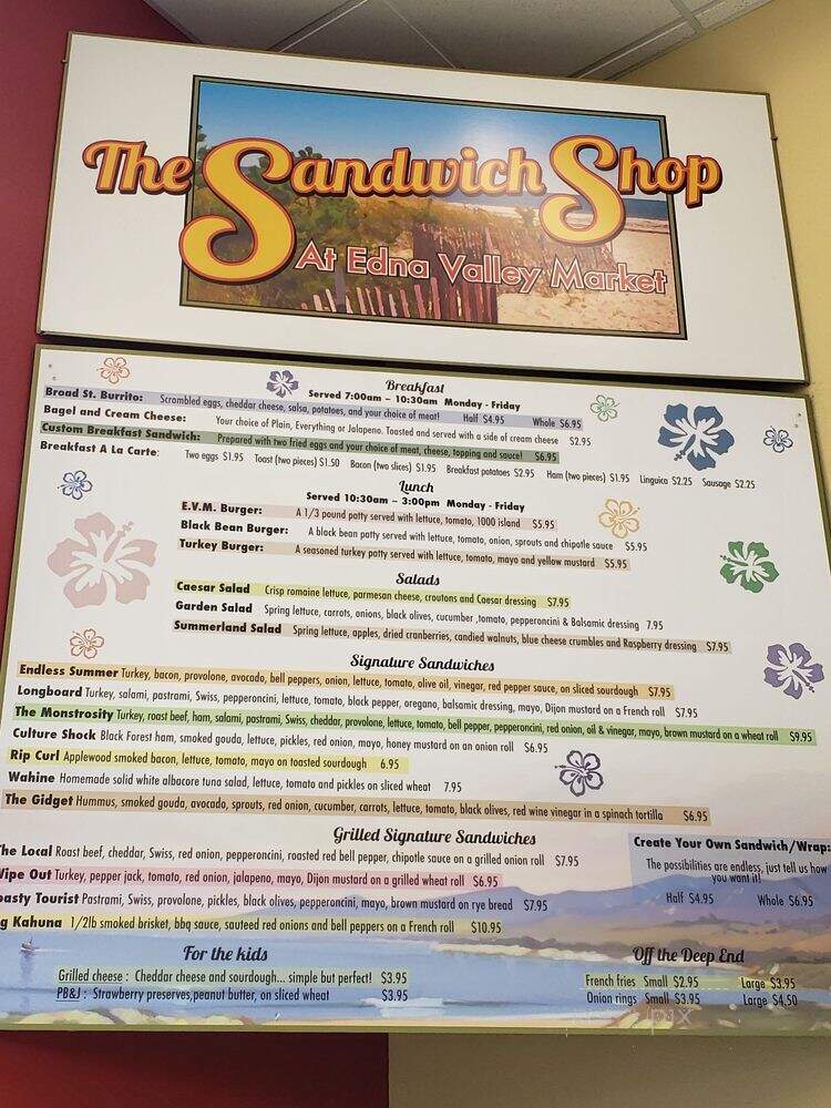 Edna Valley Market - San Luis Obispo, CA menu_pic