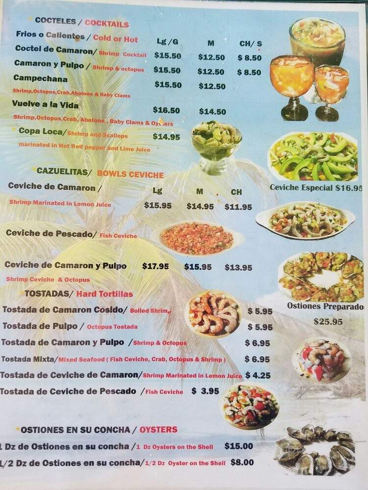 Mariscos Las Palmas - Santa Maria, CA menu_pic