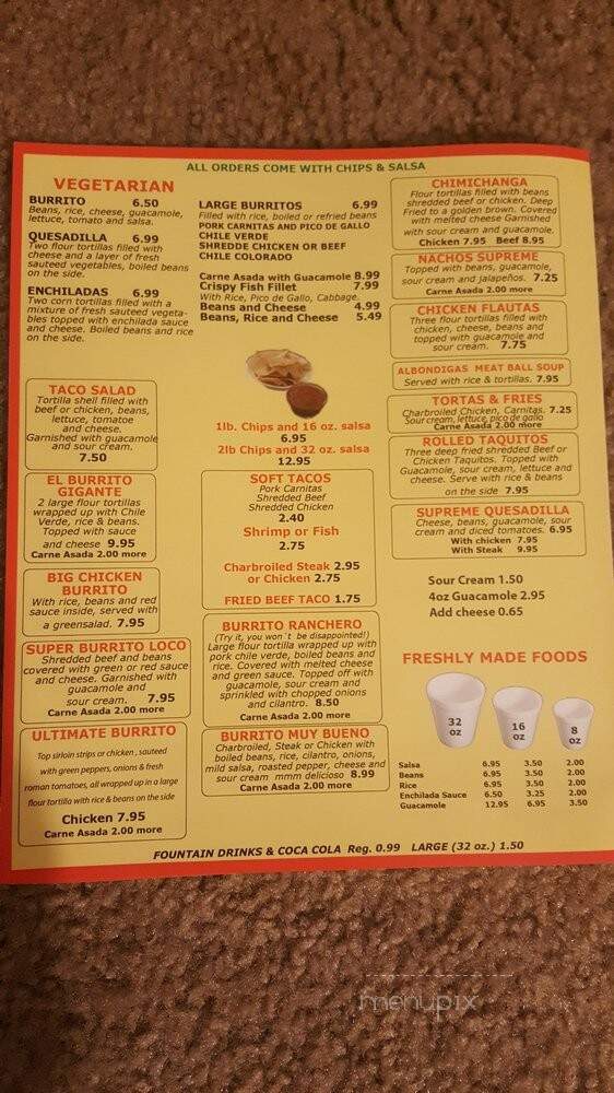 Burrito Loco Restaurant - Lompoc, CA menu_pic