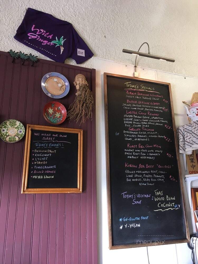 Wild Ginger Cafe - Cambria, CA menu_pic