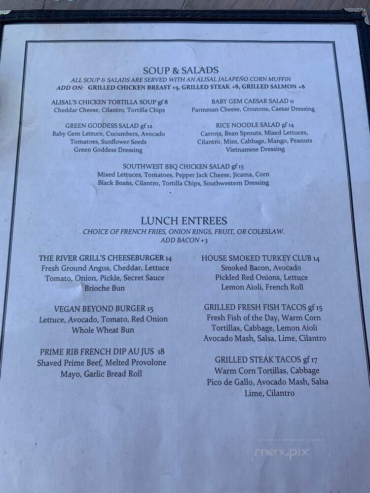 River Grill At The Alisal - Solvang, CA menu_pic