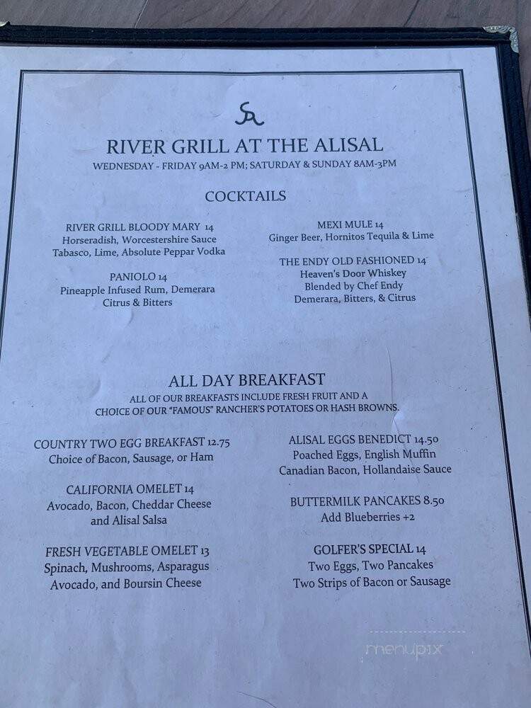 River Grill At The Alisal - Solvang, CA menu_pic
