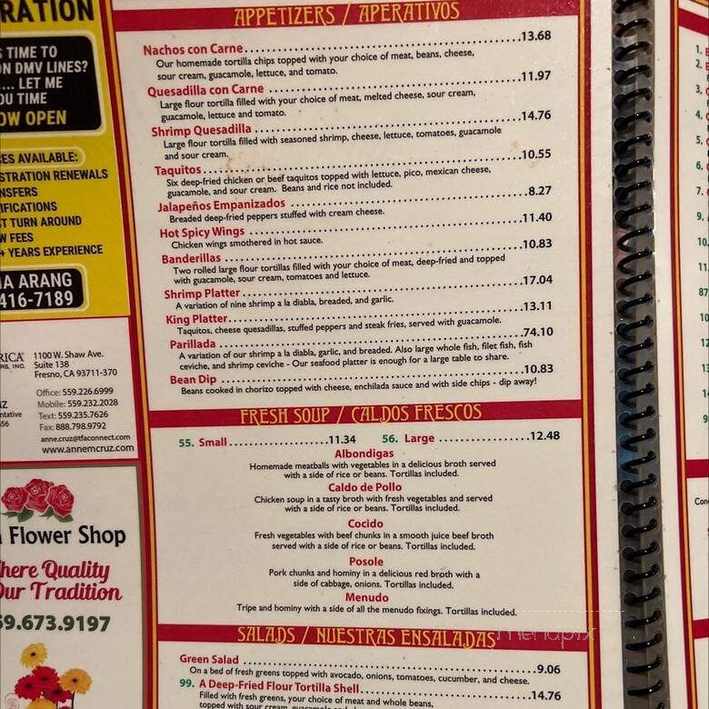 Burrito King - Madera, CA menu_pic
