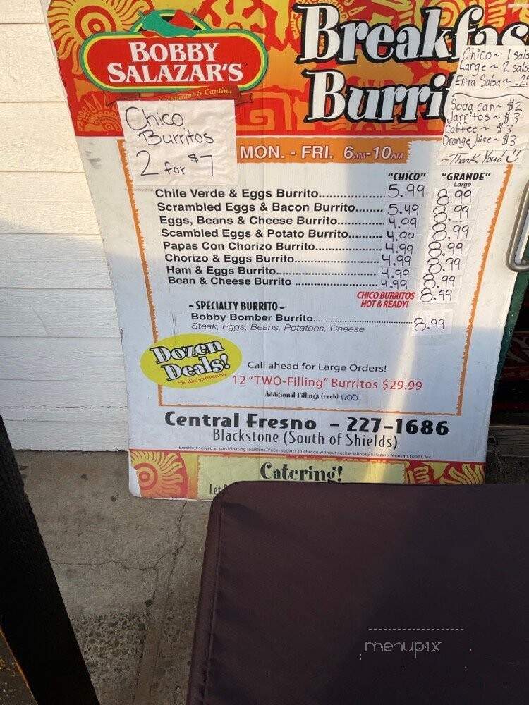 Bobby Salazar's Mexican Restaurant - Fresno, CA menu_pic