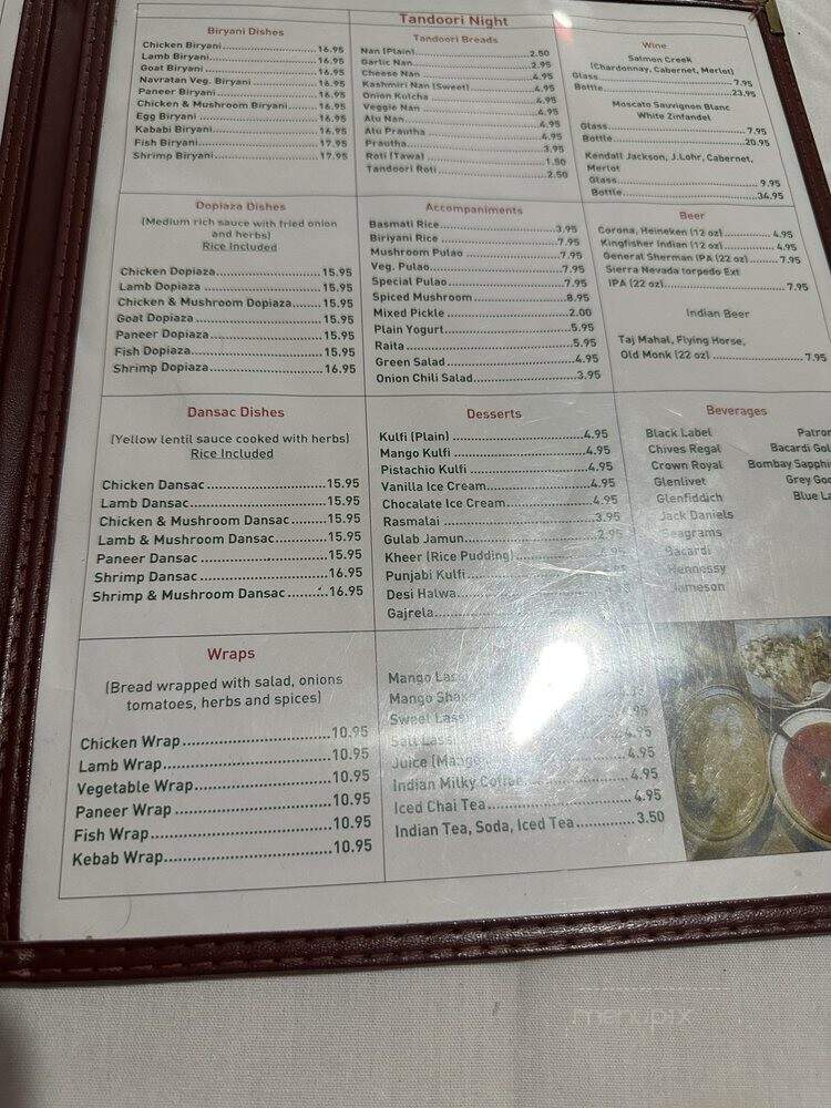 Tandoori Night - Fresno, CA menu_pic