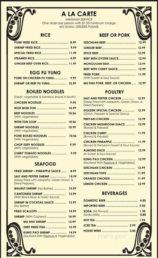 Golden Restaurant - Fresno, CA menu_pic