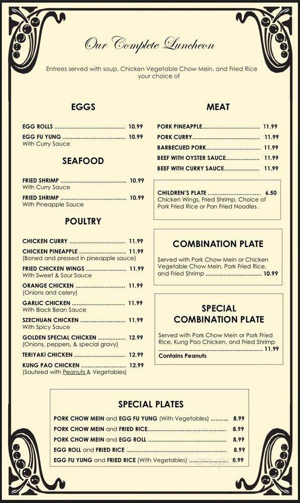 Golden Restaurant - Fresno, CA menu_pic
