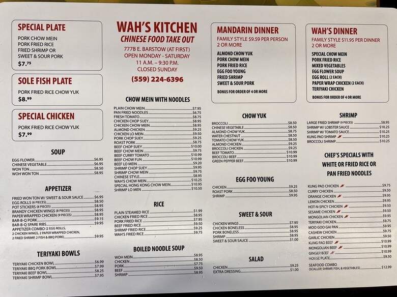 Wah's Kitchen - Fresno, CA
