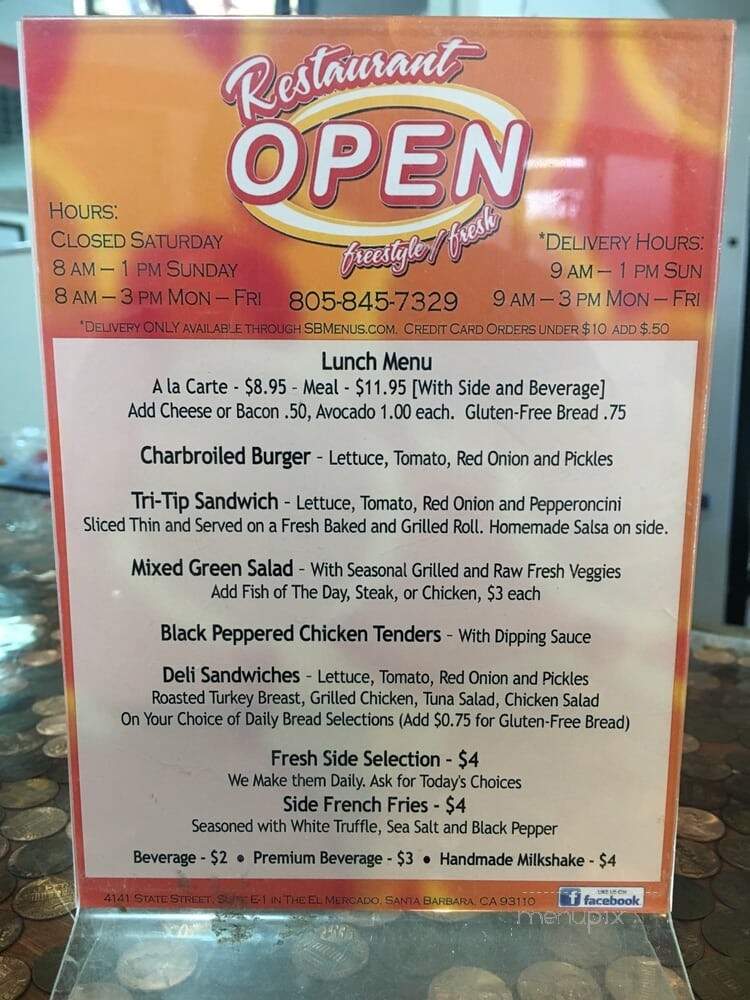 Dining Car - Santa Barbara, CA menu_pic