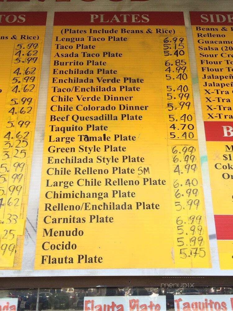 Jimenez Mexican Food - Fresno, CA menu_pic