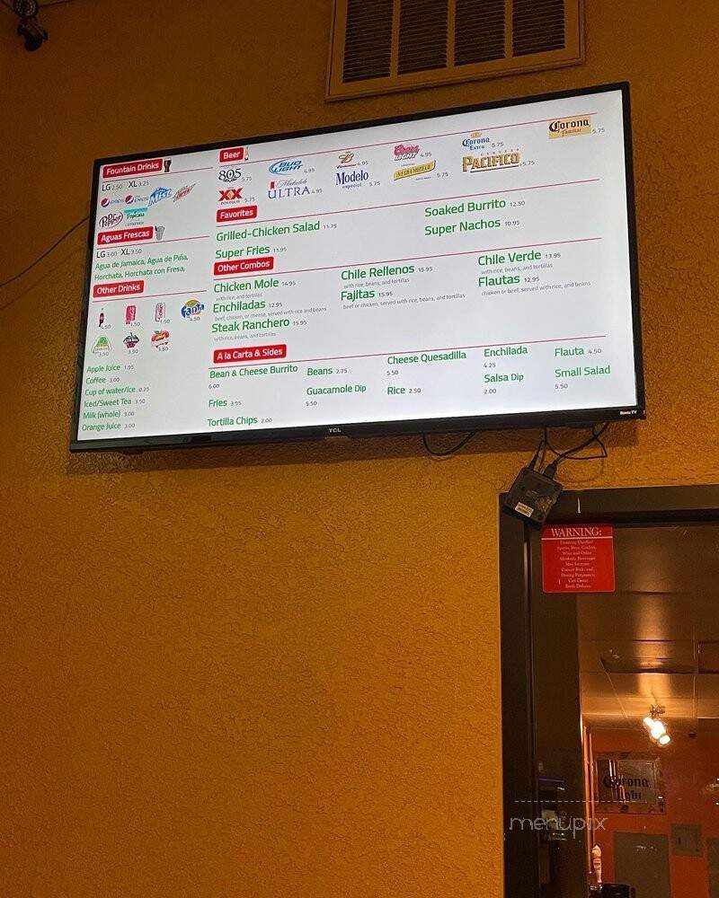 El Mexicano Restaurant - Fowler, CA menu_pic