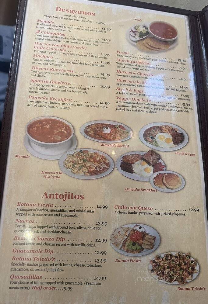 Toledos Mexican Restaraunt - Clovis, CA menu_pic
