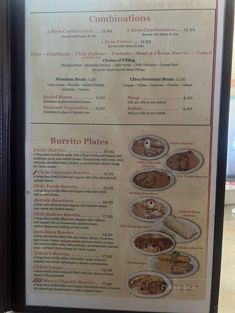 Toledos Mexican Restaraunt - Clovis, CA menu_pic