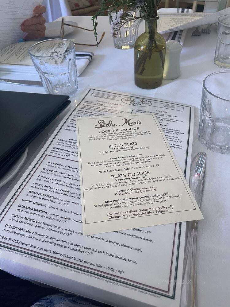 Stella Mare's - Santa Barbara, CA menu_pic