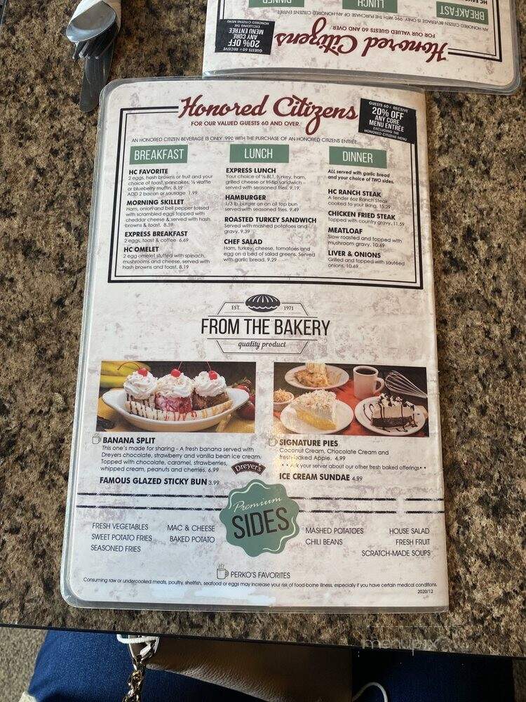 Perko's Cafe - Dinuba, CA menu_pic