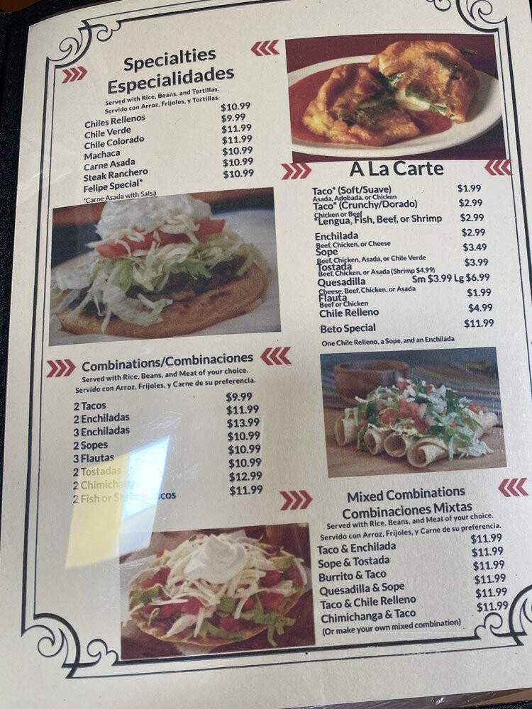 Maria's Mexican Restaurant - San Joaquin, CA menu_pic