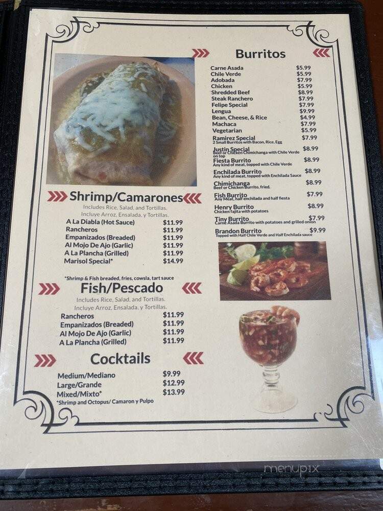 Maria's Mexican Restaurant - San Joaquin, CA menu_pic