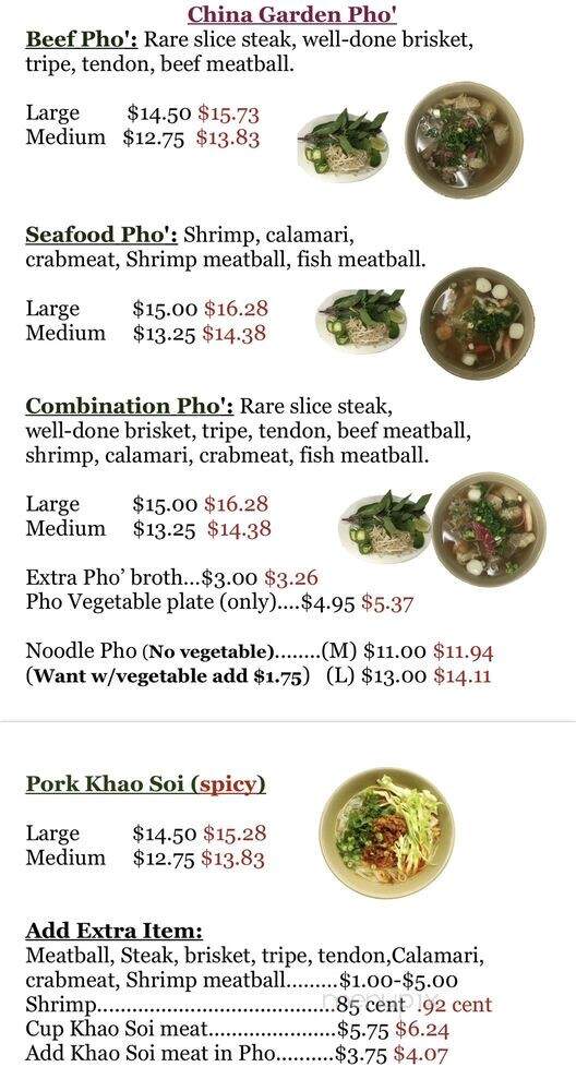 China Garden Restaurant - Visalia, CA menu_pic