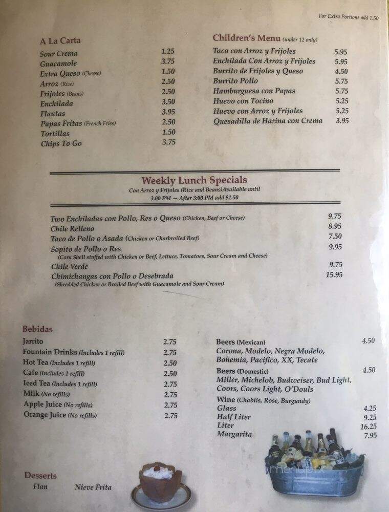 Colima Mexican Restaurant - Visalia, CA menu_pic