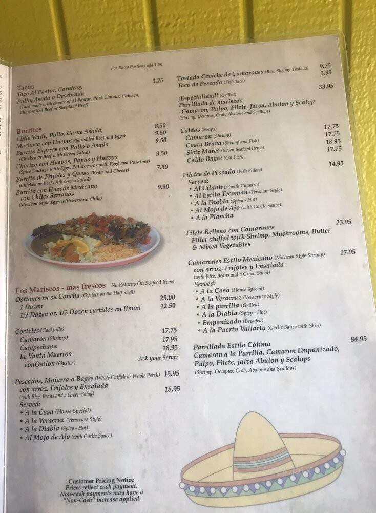 Colima Mexican Restaurant - Visalia, CA menu_pic