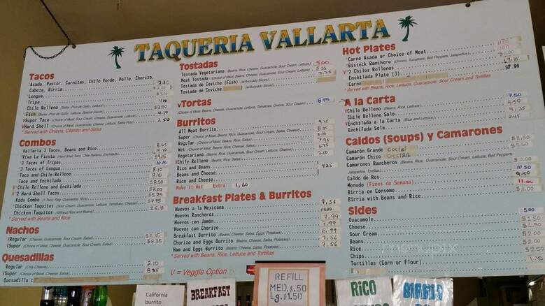 Taqueria Vallarta - Ventura, CA menu_pic