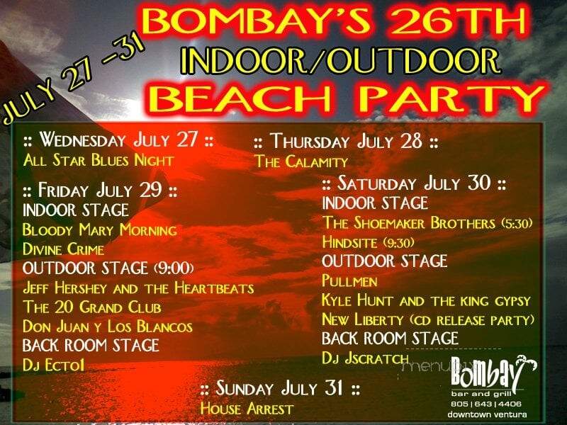 Bombay Bar & Grill - Ventura, CA menu_pic