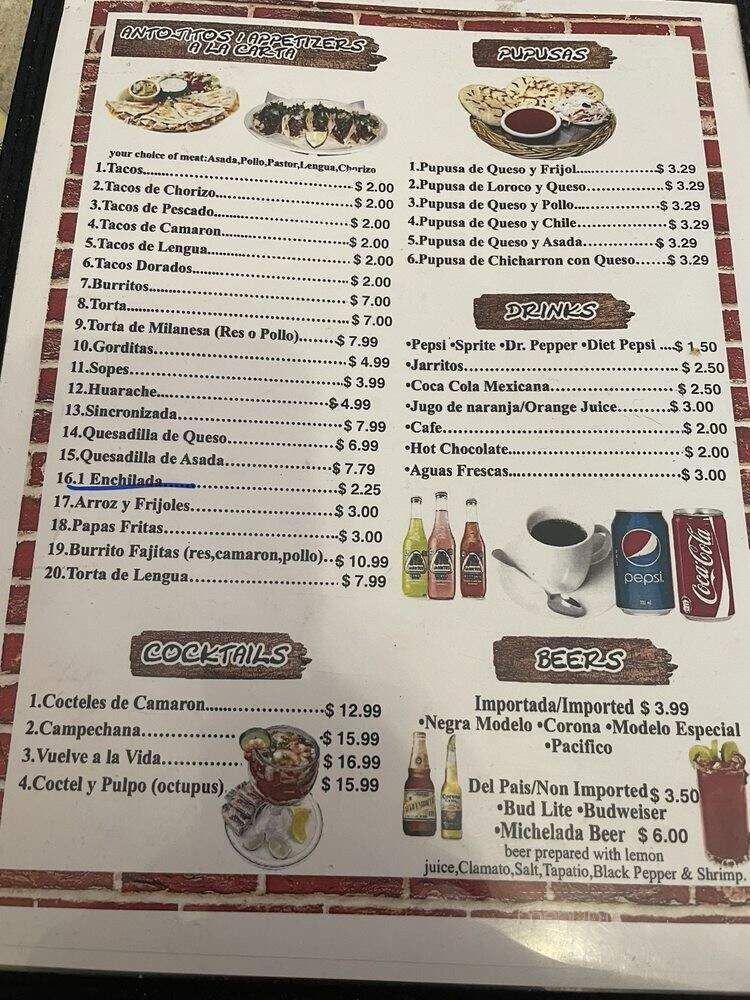 Billar Y Restaurant - Pixley, CA menu_pic