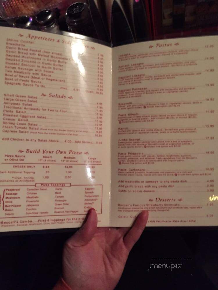 Boccali's Pizza & Pasta - Oak View, CA menu_pic