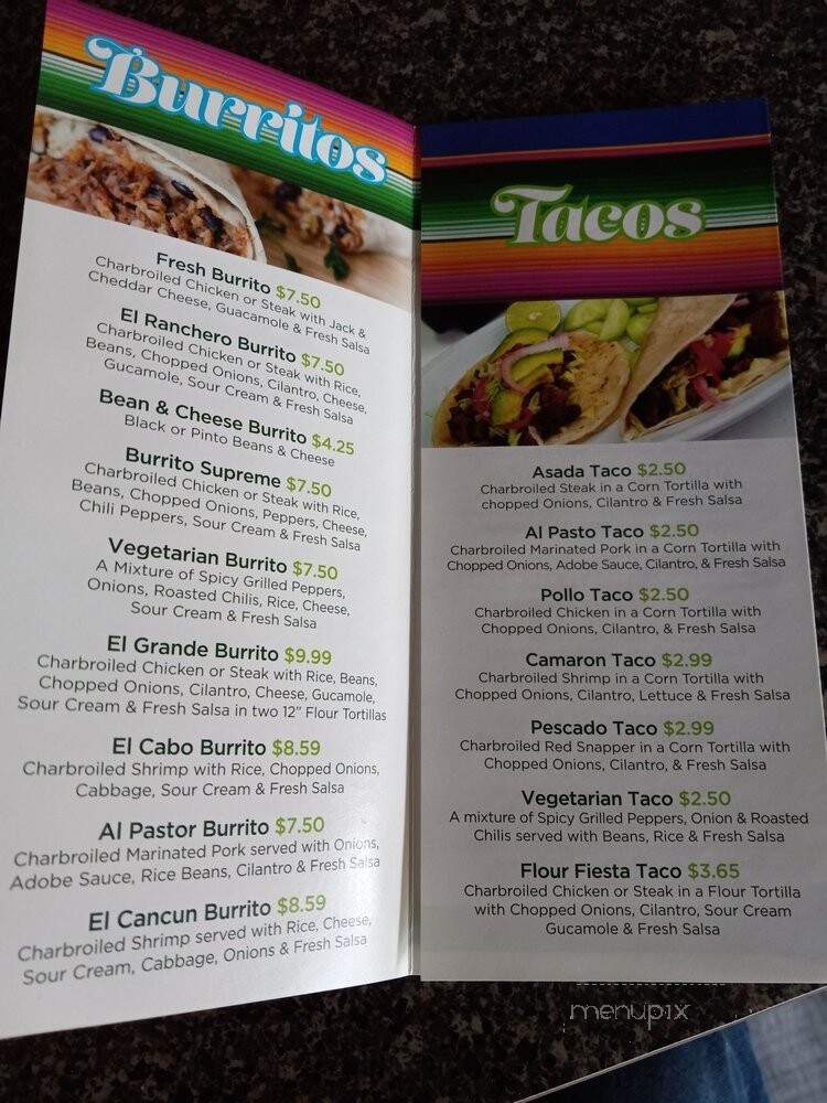 Fresh Burrito Mexican Grill - Ventura, CA menu_pic