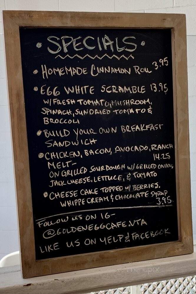 Golden Egg Cafe - Ventura, CA menu_pic