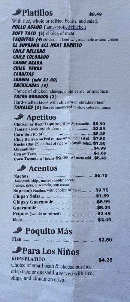 Evita's Mexican Cafe - Ventura, CA menu_pic