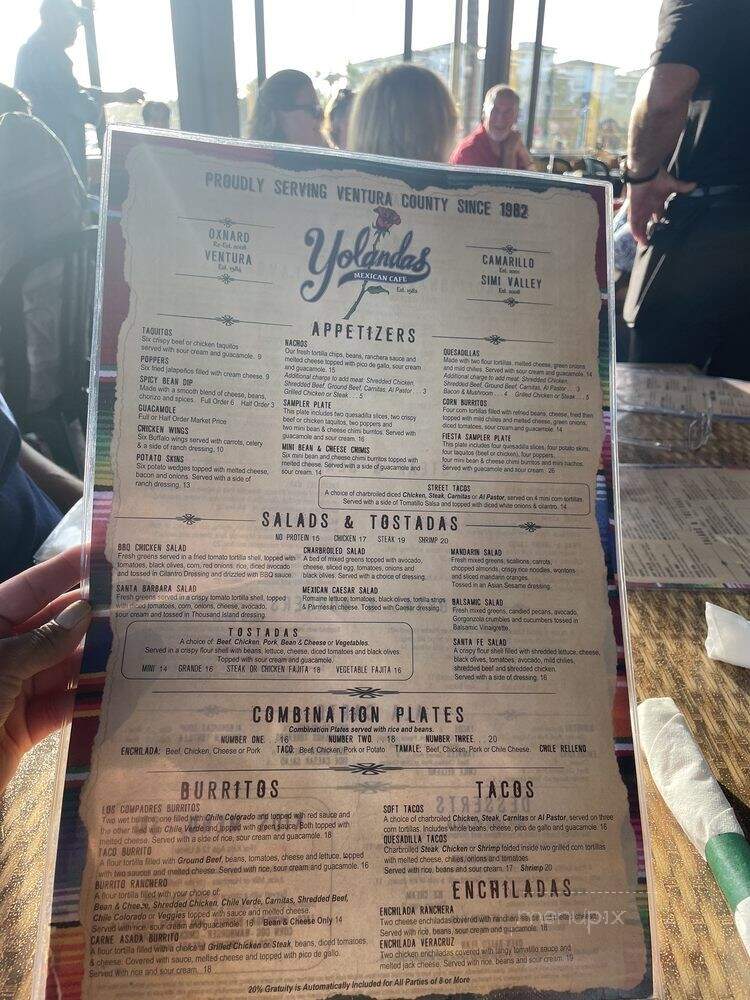 Yolanda's Mexican Restaurants - Oxnard, CA menu_pic