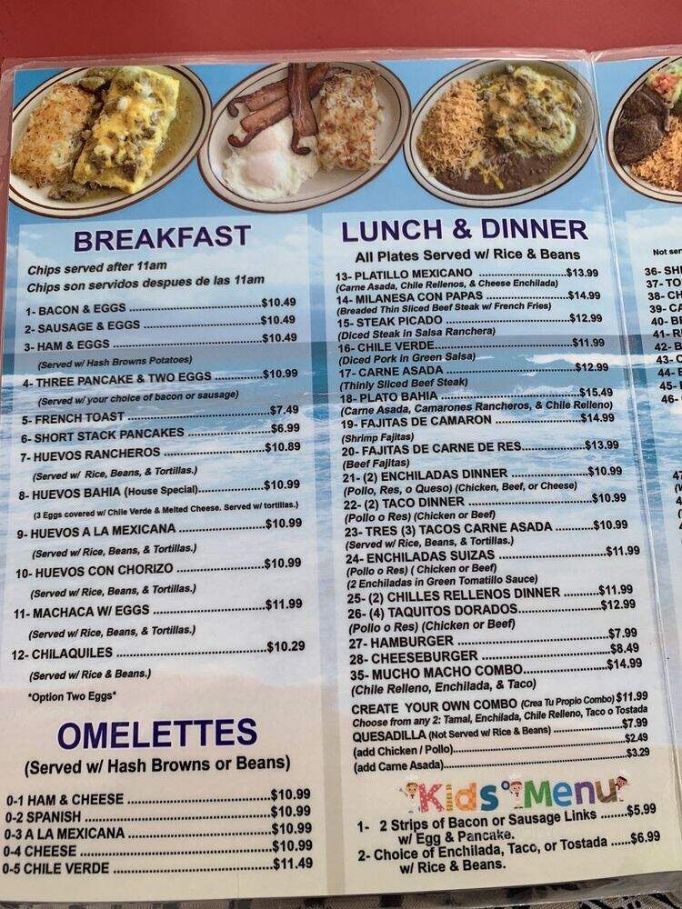 Bahia Restaurant - Oxnard, CA menu_pic