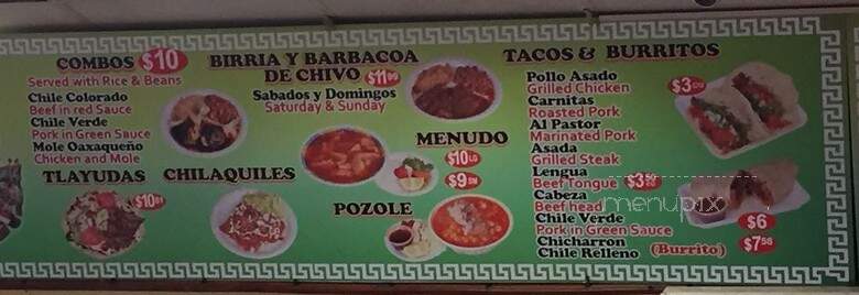 Taqueria Carmelita - Santa Maria, CA menu_pic
